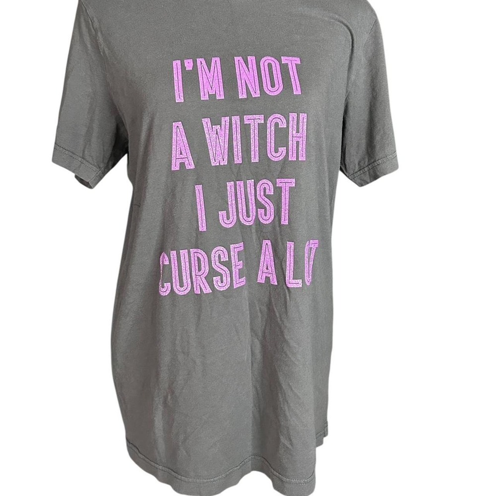 Witchy Graphic T-Shirt Halloween Glitter Not A Witch I Just Curse A Lot T-Shirt